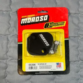 65396 Moroso Fuel Pump Block-off Plate Black Billet For Chevy Chrysler Ford