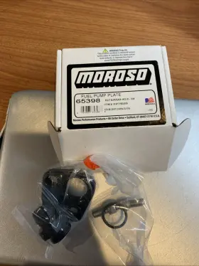 65398 Moroso Fuel Pump Plate With Fitting 12an 1/8 Npt For Chevy Chrysler Ford