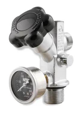 16137bnos Nos/nitrous Oxide System Super Hi-flo Bottle Valve With Black Face Gauge