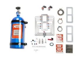 02520-cnos Nos Nitrous Oxide Systems Supercharger System Polished Injector Plate Red And Blue