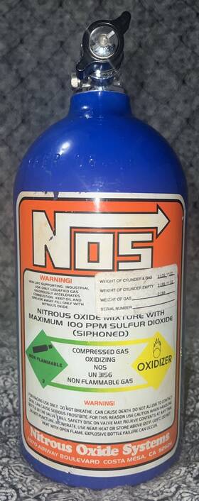 Nos Nitrous Oxide Systems 14710-pnos Used 90 S Tank 2 Lb Luxfer Bottle 06 1998