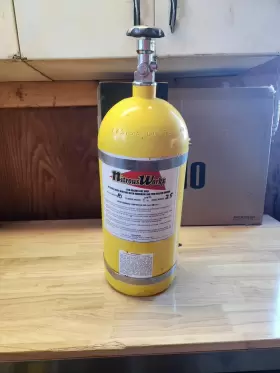 14745bnos Nos Nitrous Oxide Systems Vintage 10 Lb Bottle With Yellow Finish And Valve W Gauge