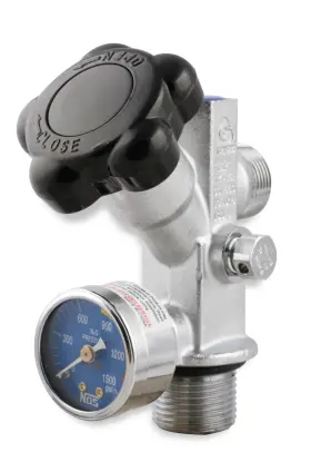 16137nos Nos Nitrous Oxide Systems Super Hi-flo Bottle Valve With Blue Face Gauge