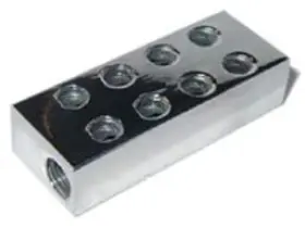16750-c-snos Nos Nitrous Oxide Systems Distribution Block 2 In 16 Out - 1/8 Inch Npt Siamese Chrome