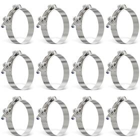 Ouru O1224u 12pack 3 Inch T Bolt Hose Clamp 3.26 - 3.58 Silver