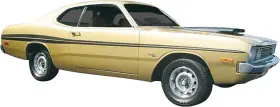Ms352bk Phoenix Graphix 1971 Dodge Demon 340 Matte Black Side Stripe Set