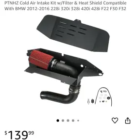 Ptnhz-ait39r Ptnhz Cold Air Intake Kit For 2012-2016 Bmw F30 228i 320i 328i 420i 428i F22 F32