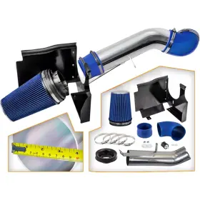 Racing691 Racing Speed Autoparts 4 Inch Cold Air Intake System Heat Shield For 99-06 Gmc/chevy V8 4.8l/5.3l/6.0l Blue