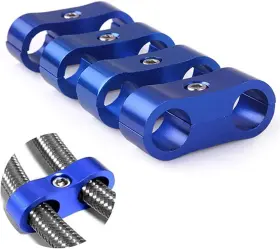 Hr013-4pcs-an6-blule Rastp 6an Hose Separator Clamp Aluminum Fuel Line Mounting Divider An6 Blue