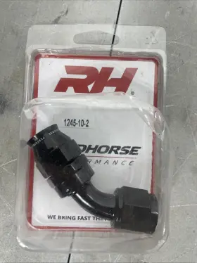 1245-10-2 Redhorse Reusable Swivel Hose End Black -10an 45 Deg Ptfe