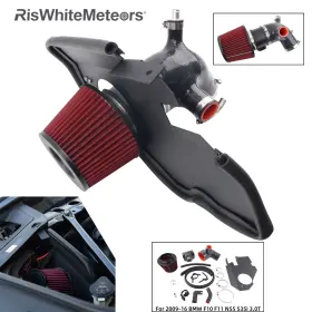 Aim072-bk-rd Riswhitemeteors For 2010-16 Bmw F10 F11 N55 535i Xdrive 3.0t Cold Air Intake Kit Filter Upgrade