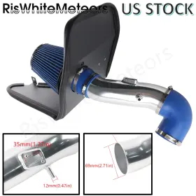 Dr14-sl-bl-d Riswhitemeteors 3.5 Inch Heat Shield Cold Air Intake Kit Blue Filter For 2012-2015 Camaro 3.6l V6