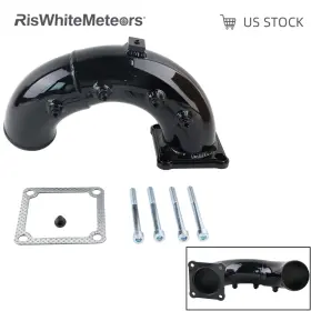 Egr012-bk Riswhitemeteors Black 3ftft Air Intake Elbow Tube Horn For Dodge Ram 5.9l Cummins Diesel 1998-2002