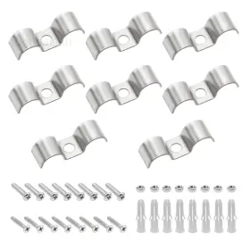 Rrina 783798748582 8 Sets 1/2 Inch Double Line Clamp 304 Stainless Steel 12mm Silver