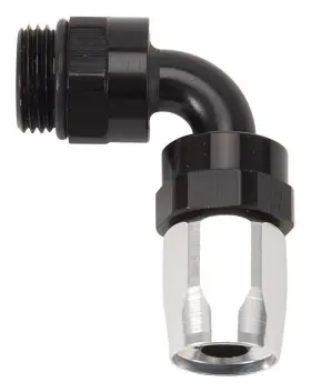 612433 Russell #8 90 Deg Swivel Hose End To #10 Port Black