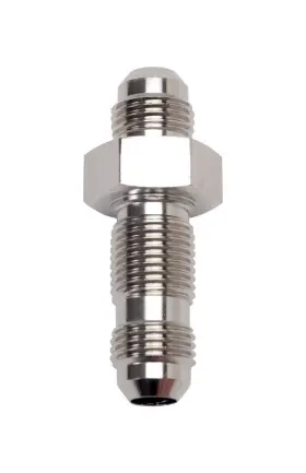 661191 Russell Endura Bulkhead Fitting #8 Straight Aluminum Nickel Anodized