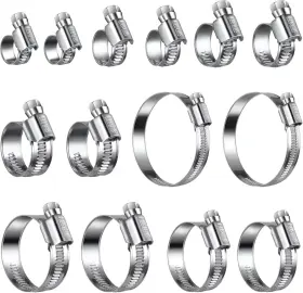 202210 Steelsoft Heavy Duty Hose Clamp Assortment Kit 2 14 Pcs Metallic
