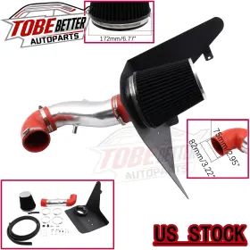Aim038-bk-rd Tobebetter For Chevy Camaro 3.6 V6 Ls Lt 2010 2011 Heat Shield Cold Air Intake Filter Black