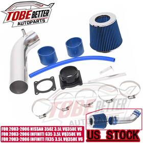 Tobebetter Wg187-sl-bl-d W/ Blue Filter Cold Air Intake Induction Kit For 350z G35 Fx35 3.5l V6 2003-2006
