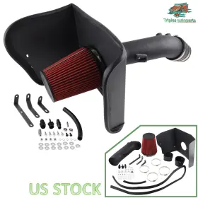 Dr156-rd-bk-thw Triples Autoparts Black Cold Air Intake Kit Red Filter For 2012-2021 Toyota Tundra 2wd 4wd 5.7l