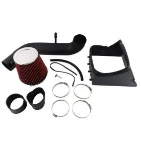 Dr349-bk-rd Vehito Black Cold Air Intake System Filter Heat Shield For 2011-2014 Ford F150 5.0l V8