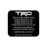 New Trd Cold Air Intake Carb Decal - Tundra & Sequoia W/ V8 Engine Pass Smog!. Price: $14.99.