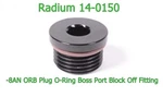 Radium 14-0150 -8AN Orb Plug O-ring Boss Port Block Off Fitting Black Hex Drive New. Price: $24.50.