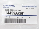 Genuine Oem Subaru 14459AA361 Turbo Air Intake Duct Assy New. Price: $136.81.