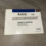 1992 Suzuki Sidekick Owners Manual Original Copy! Used. Price: $25.00.