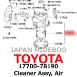 New Toyota Genuine Dyna Toyoace Cleaner Assy, Air 17700-78190. Price: $279.99.