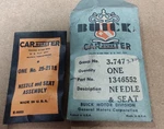 1952-53 Buick Oldsmobile 4BBL Carter 25-211S Carburetor Needle & Seat Gm 1346552 New. Price: $12.00.