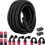10AN Nylon Braided Fuel Line Kit, AN10 Hose Cpe 20FT Black&red New. Price: $160.12.