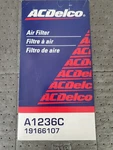 Nos Acdelco A1236C Air Filter (gm# 19166107 ) New. Price: $19.95.