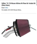 Stillen For Nissan Altima Hi-fow Air Intake Kit Short Ram L33 13-18 Used. Price: $100.00.