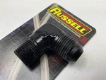 Russell 660863 8AN 90 Degree Flare To 3/8" Pipe Adapter Fitting W/ Black Finish New. Price: $12.59.