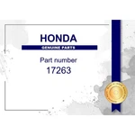 Genuine Honda Swee Part No. 17263-RRB-A00 (17263RRBA00) New. Price: $89.02.