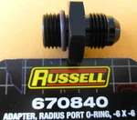 Russell 670840 Fuel Fitting Radius O-ring Port Adapter -6 An Orb To Black New. Price: $17.95.