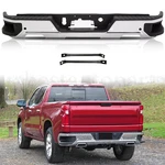 Chrome Rear Bumper W/park Sensor W/dual For 2019-2023 Chevy Silverado Gmc Sierra New. Price: $289.99.