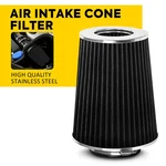 Black 4" Inlet Truck Air Filter Dryflow Clamp-on Round Cone Intake Kit New. Price: $23.74.