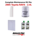 2005 Toyota RAV4 2.4L Complete Air, Oil & Cabin Filter Kit (5W-30) New. Price: $108.95.