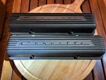 Black Finned "corvette" Script Valve Covers For Small Block Chevy 3767493 Lester Used. Price: $195.00.