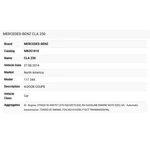 2014 Mercedes-benz CLA250 Fuel Tank Strap A2464700340 Used. Price: $100.00.