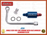 Edelbrock Single Feed Fuel Line & Chrome With Blue Anodized Aluminum Filter 8134 New. Price: $50.95.