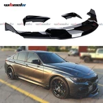 For 12-18 Bmw F30 F31 Sport Mad Style Glossy Black Front Lip+ Bumper Fang Pair New. Price: $84.31.