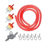 1/4" Gas Fuel Hose Clamps Oil Filter With Inline Shut Off Valve Red New. Price: $13.45.
