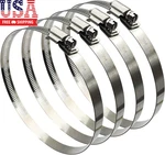 4PCS 6" Adjustable 304 Stainless Steel Duct Clamps Hose Pipe Air New. Price: $14.35.
